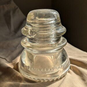 Glass Insulator Hemingray Clear Electrical Telegraph Pole Made In USA Decor
